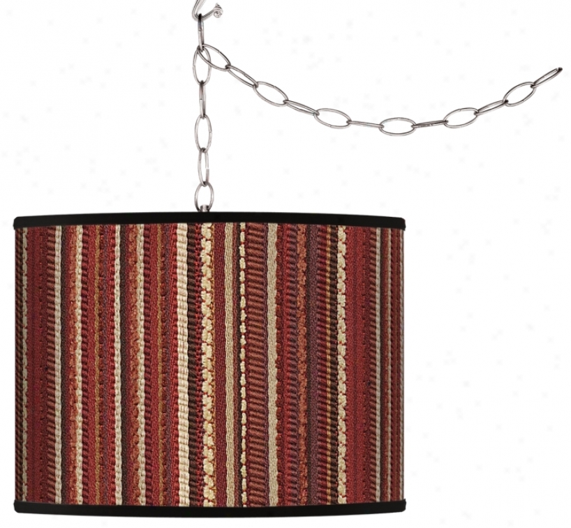Woven Giclee Swag Style Plug-in Chandelier (f9542-h7639)