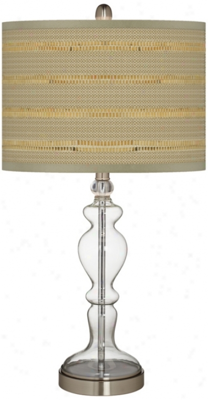 Woven Reed Giclee Apothecary Clear Glass Slab Lamp (w9862-y7292)