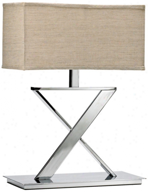 Xacto X-shape Plated Chrome Table Lamp (x6282)