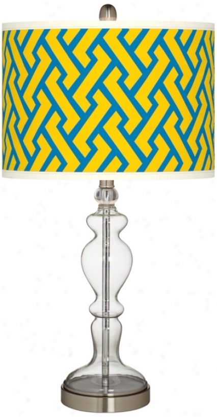 Yellow Brick Weave Apothecary Clear Glass Table Lamp (w9862-y7309)