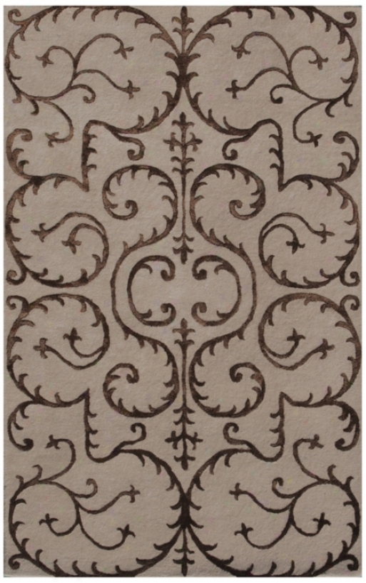 Amber Collection 703 8'x11' Beige And Brown Area Rug (y7099)