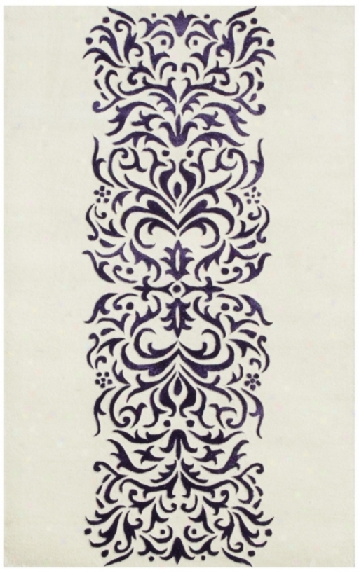 Amber Collection 709 8'x11' Ivory And Purple Area Rug (y7113)