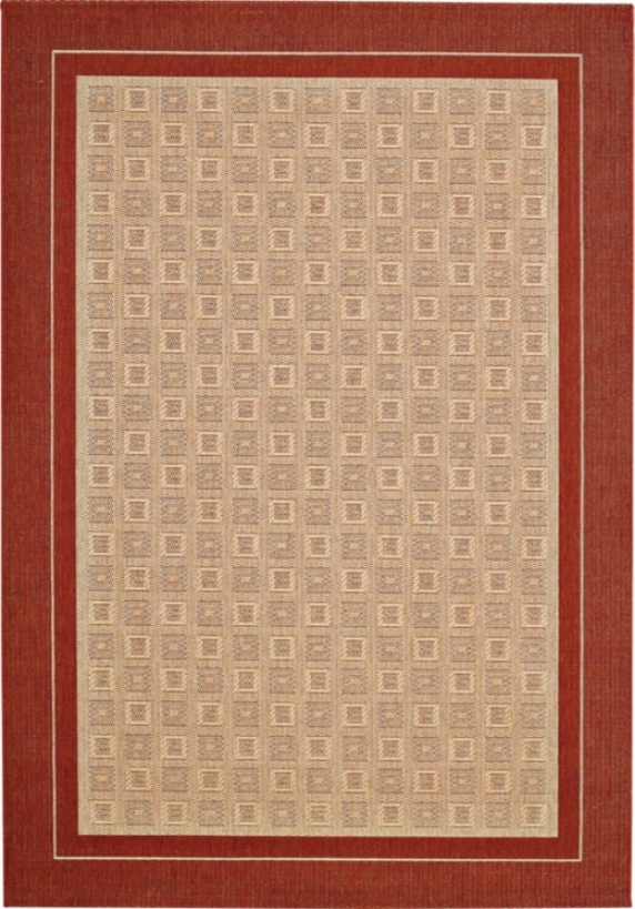 Boreas Checks Washed Brick Indoor-outtdoor Area Rug (f9588)