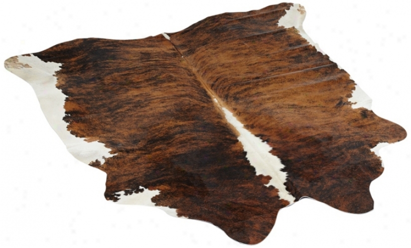 Brown / White Cow Hide Decorative Area Rug (v4015)