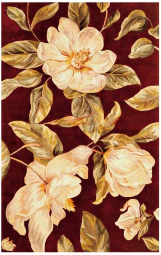 Catalina Collection Red Magnolia 3'3"x5'3" Area Rug (w7562)
