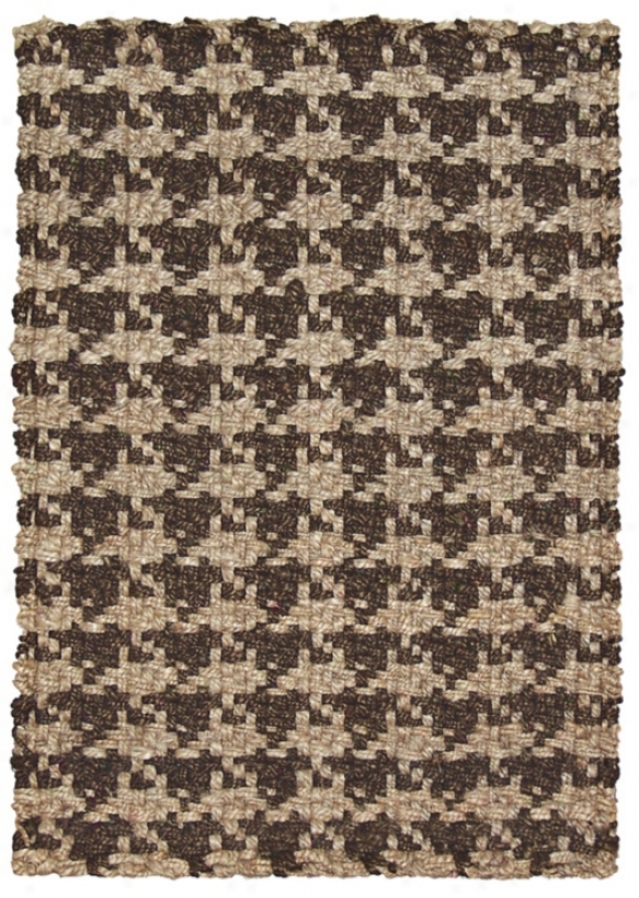Classic Home Houndstooth 4'x6' Brown Jute Area Rug (x5516)
