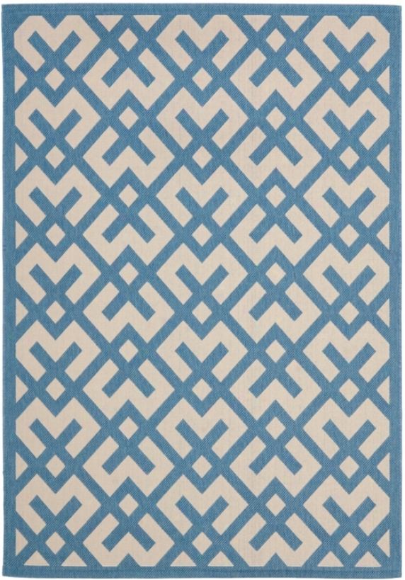 Courtyard Collection Cy6915c 5'3"x7'7" Blue Area Rug (x3891)