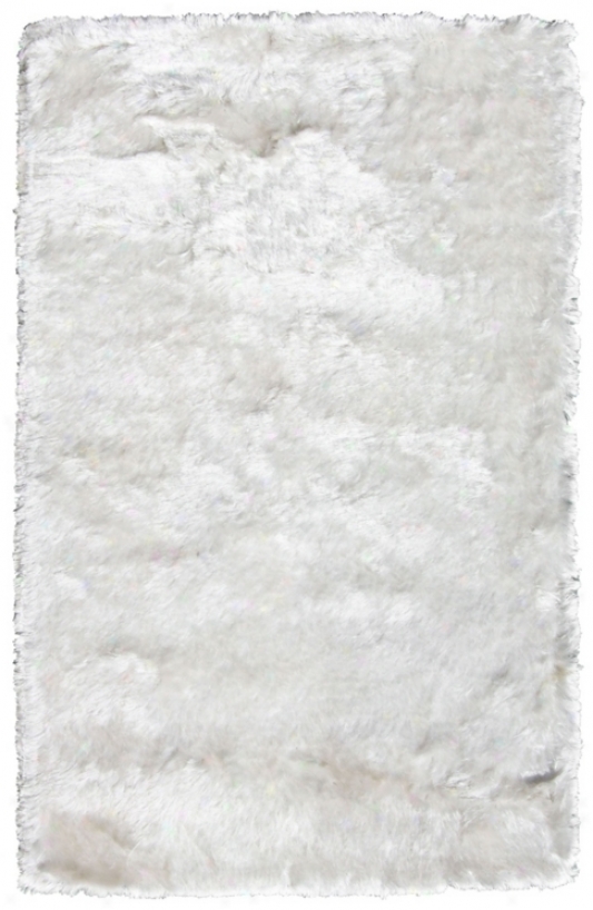 Crystal Collection 2605 5'x8' White Shag Area Rug (y7013)