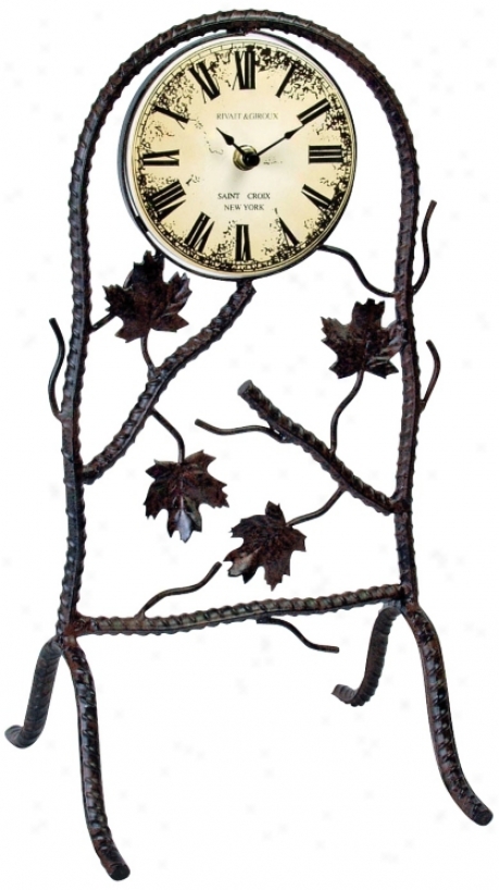Daphne Black 17" High Wrought Iron Clock (v5421)
