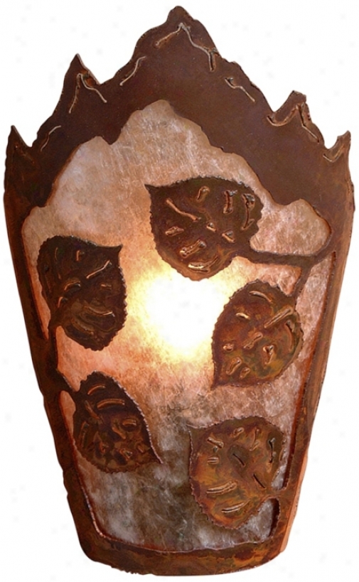 Decatur Collection Aspen Leaf 10" High Wall Sconce (j0442)