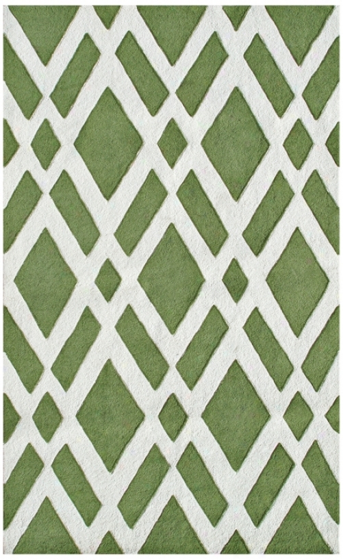 Diamante Green Handmade Indoor Outdoor Rug (k0107)
