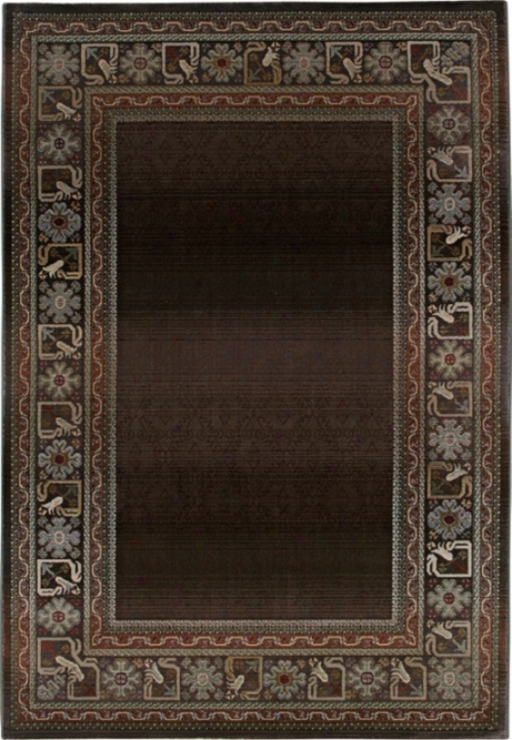 Fall Border Brown Superficial contents Rug (41171)