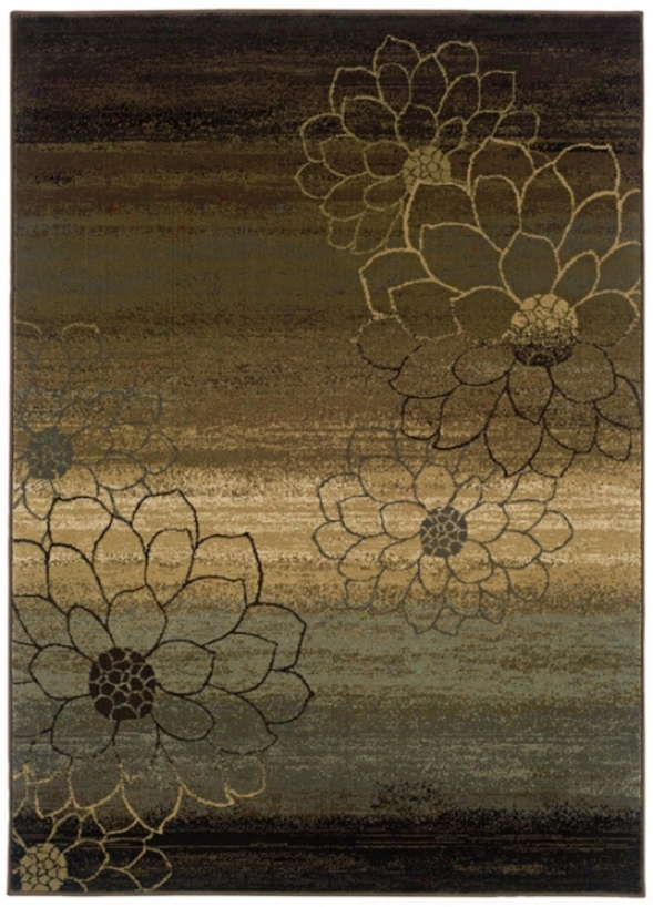 Floral Silhouette 6&#O39; 7"x9' 6" Area Rug (j1762)