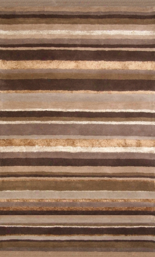 Hickory Brown Stripes Wool 5'x8' Area Rug (57067)