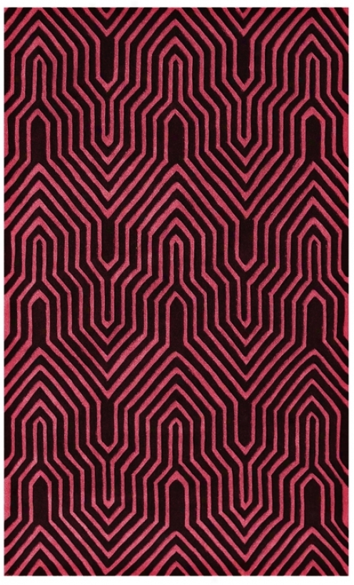 Intervals Cherry Handmade Rug (k0276)