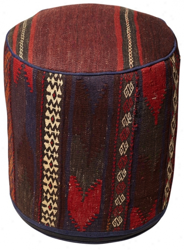 Kilim Collection Berr Pouf Ottoman (v8578)