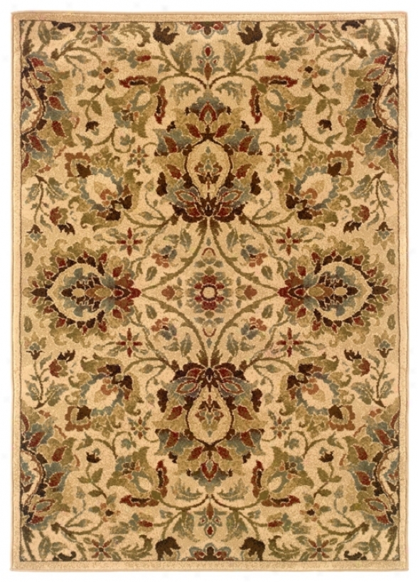 Langham Corinne Ivory And Green 5"z7'6" Area Rug (t7055)