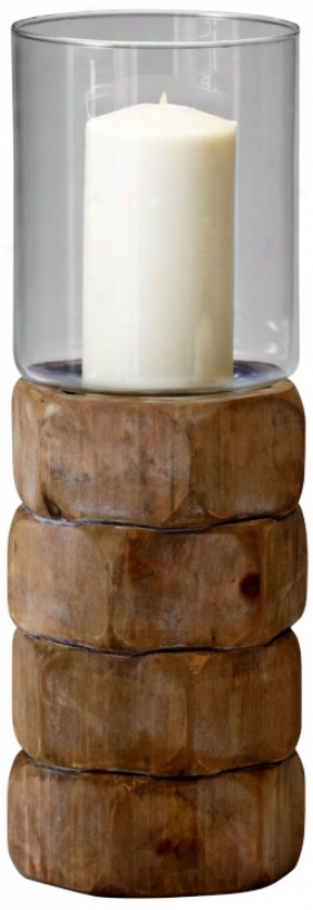 Large Hex Nut Natural Forest Candle Holder (u7008)