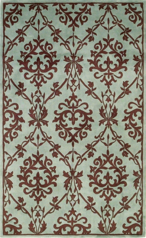 Manor House Wedgewkod And Mocha Handmade Rug (f1342)