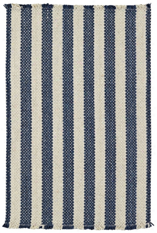 Outer Banks Blue Stripes Collection 3'x5' Area Rug (w2997)
