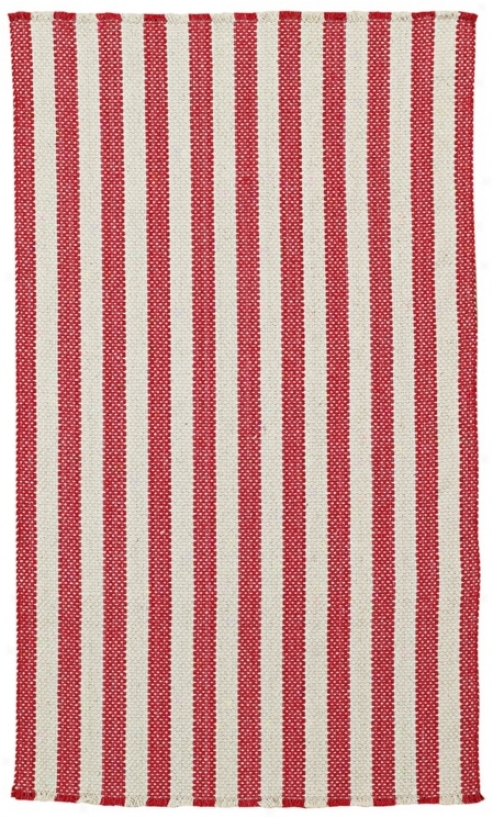 Outer Banks Red Stripes Accumulation 3'x5' Area Rug (w3000)