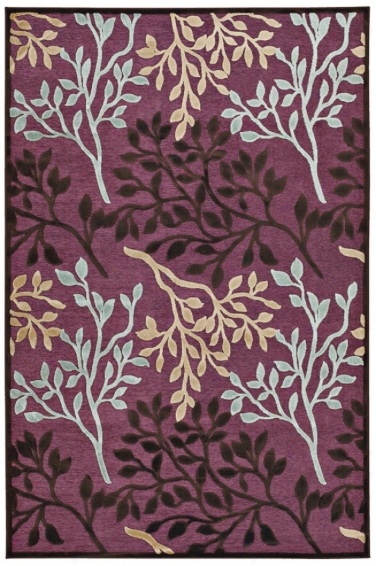 Psve 1238 7'6&qhot;x11'2" Olive-green Branch Contemporary Area Rug (y6873)