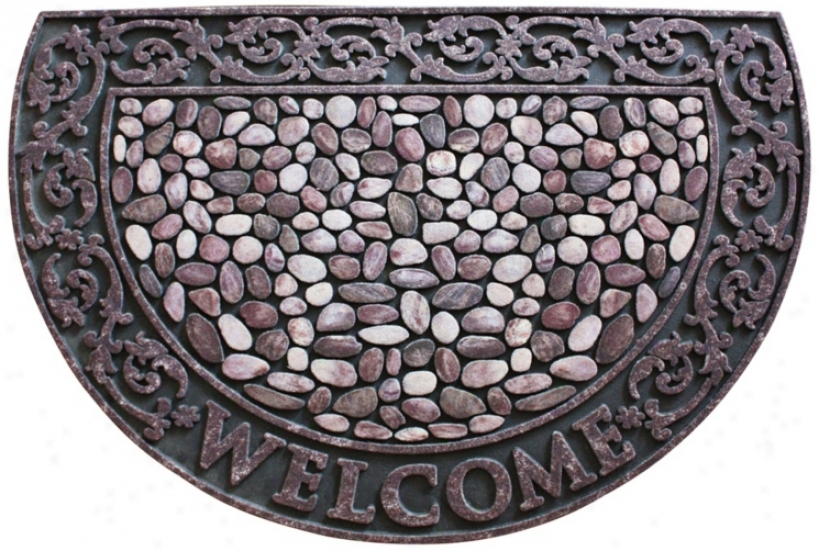 Pebbles Welcome Mat Recycled Rubber Doormat (w7592)