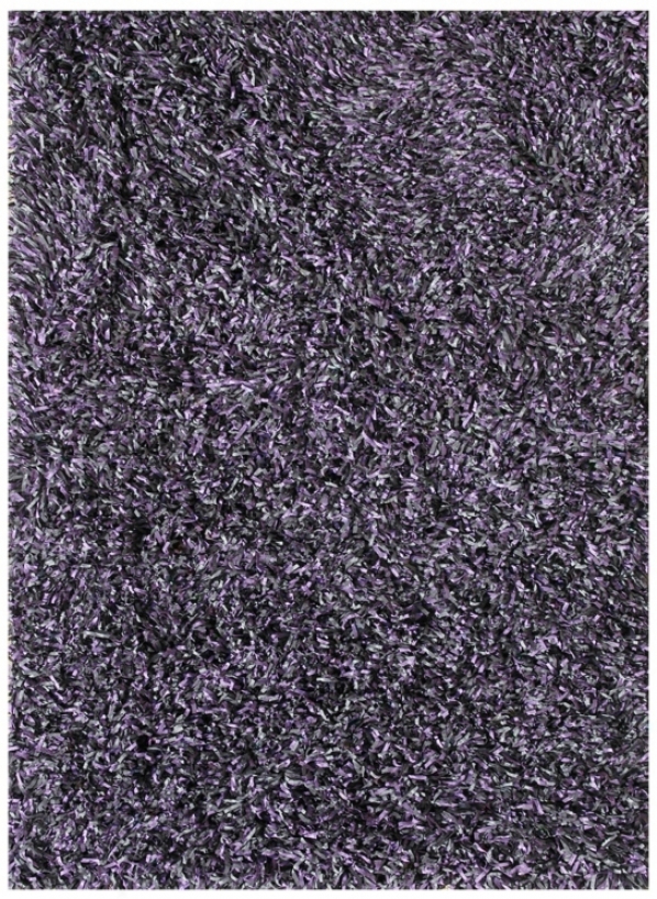 Platinum Shag Ps-01 Graphite-violet 5œx7'6" Area Rug (v9164)