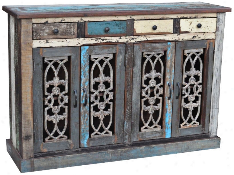 Roma Assemblage Multi-color Revlaimed Wood Cabinet (w9537)