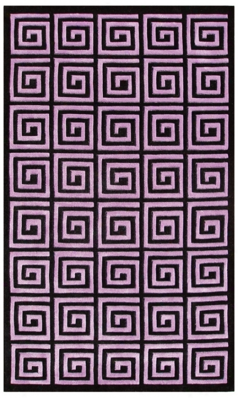 Roman Maze Purple Handmade Rug (k0246)