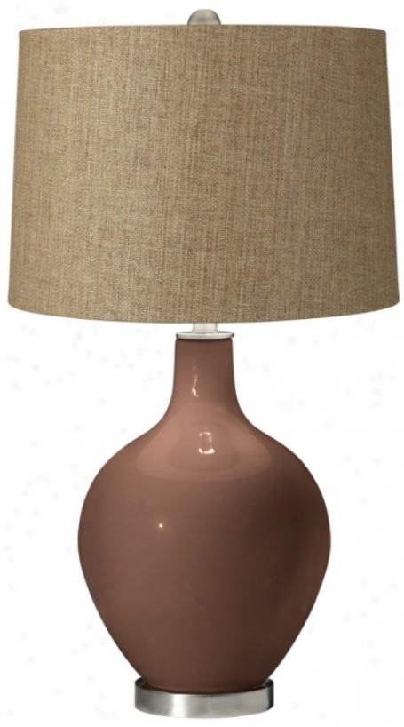Rugged Brown Tan Woben Ovo Table Lamp (x1363-x8929-y8193)