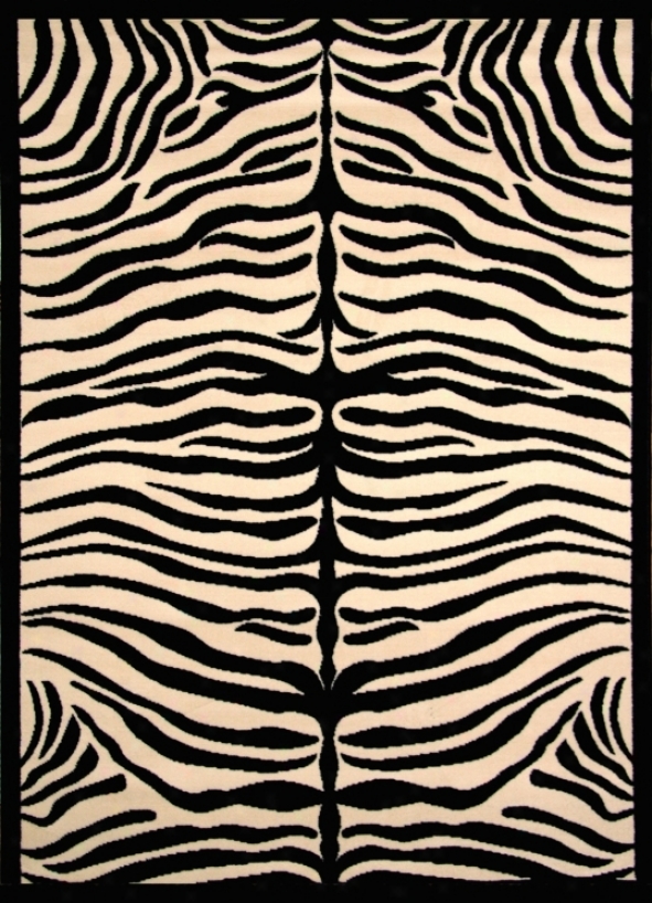 Terra Bordered Zebra Area Rug (j1087)
