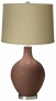 Rugged Brown Herabl Linen Shade Ovo Table Lamp (x1363-x8929-y8184)