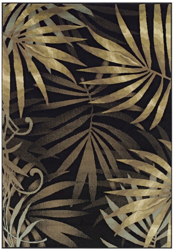 Tremont Collection Fronds Black Area Rug (n5684)