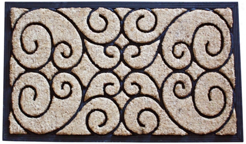 Tuffridge Rectangle Wrought Iron Rubber And Coir Doormat (w7593)