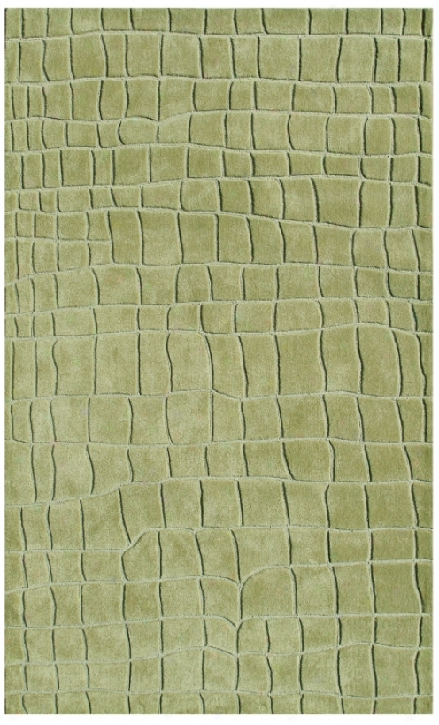 Vibrant Green Handmade Rug (k0283)