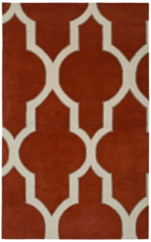 Volare Collection Rust Moroccan 8'x10' Area Rug (v7898)