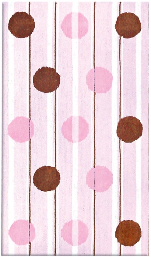 Warp Dots Pink Area Rug (f4328)