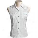Angel Ranch Cotton Western Shirt Upon Rhinestones - Sleeveless (for Women)