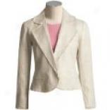 Anthracite Fringe-edged Linen Jacket (for Women)