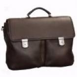 Aston Fine Leather Brirfcase With Removable Laptop Sleeve