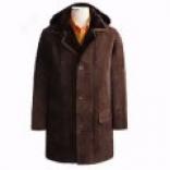 Aston Hooded Suede Shearling Coat (for Men)