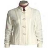 August Silk Boiled Wool Jacket - Mandarin Collar (for Women)