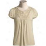 August Silk Jersey Knit Shirt - Snort Sleeve (for Women)