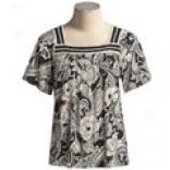 August Silk Knit Paisley Shirt - Short Sleeve (for Women)