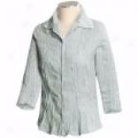 Blue Willi's Crinkle Shirt - Contrast Trim, 3-quarter Sleeves (for Women)