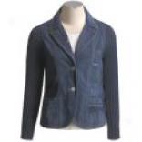 Blue Willi's Denim Adn Ribknit Jacket (for Women)