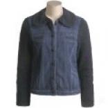 Blue Willi's Denim Jacket With Sculpted Knit Detail (for Women)