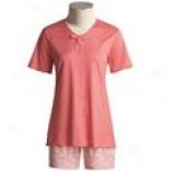 Calida Mandarin Pajama Set - Cotton, Short Sleeve (for Women)