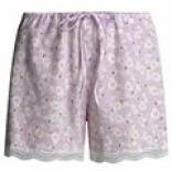 Cwlida Mix And Match Lace Trim Pajama Shorts - Cotton (for Women)